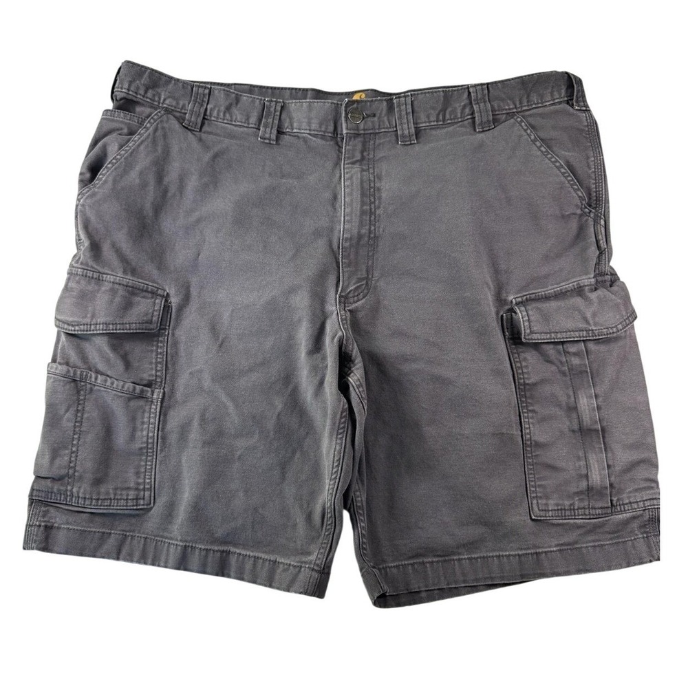 Carhartt Shorts Mens 44 Gray 11" Relaxed Fit Cargo Canvas Stretch Workwear